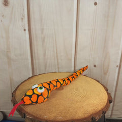 17" long stuffed orange snake