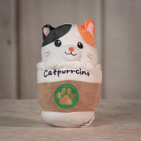 9" Catpawccino Trio with a cat coming out of the cup 