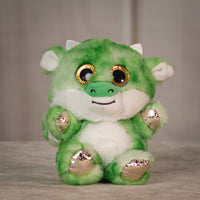 6.5" Dazzle Animal Assortment green dragon with sparkly eyes and transparent detailing