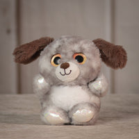 6.5" Dazzle Animal Assortment brown dog with sparkly eyes and transparent detailing