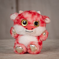 6.5" Dazzle Animal Assortment reddragon with sparkly eyes and transparent detailing