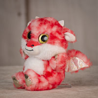 6.5" Dazzle Animal Assortment red dragon with sparkly eyes and transparent detailing