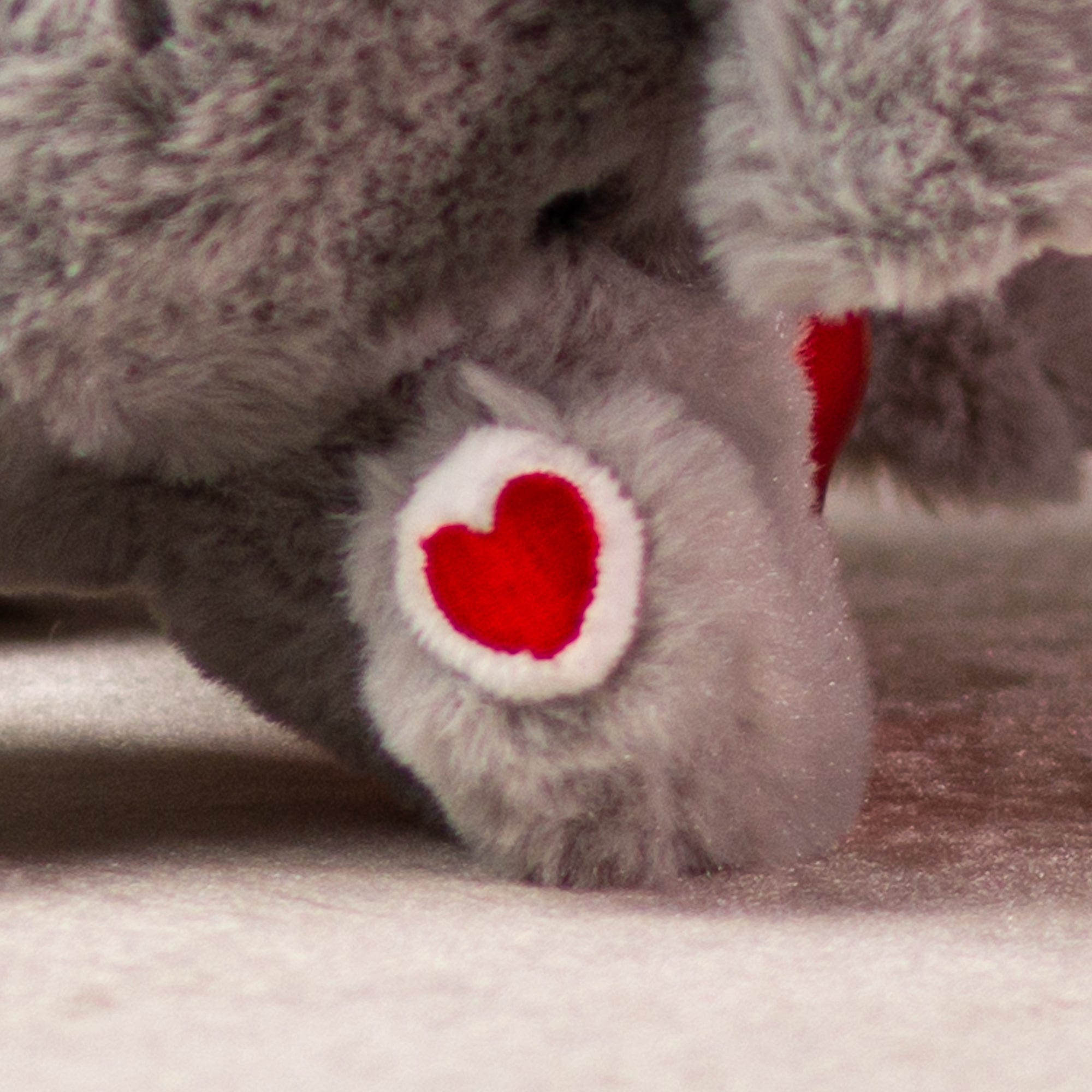 9 in stuffed grey valentines elephant with heart