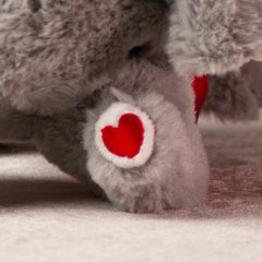 9 in stuffed grey valentines elephant with heart