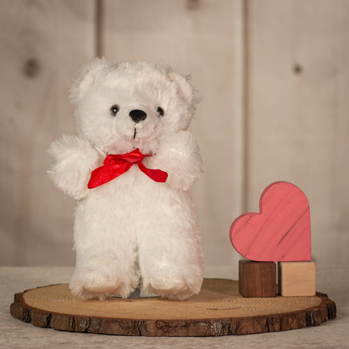 10" Besmirched Cuddle Bear in Classic White