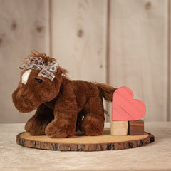 10" Brown Pony Plush with Bow