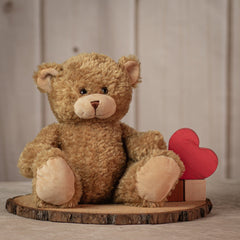 10 inch sitting beige stuffed teddy bear