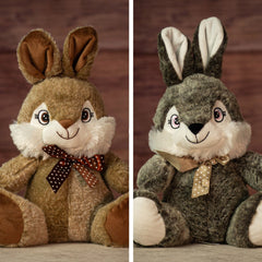 10" Sitting Cocoa & Stone Bunny Duo