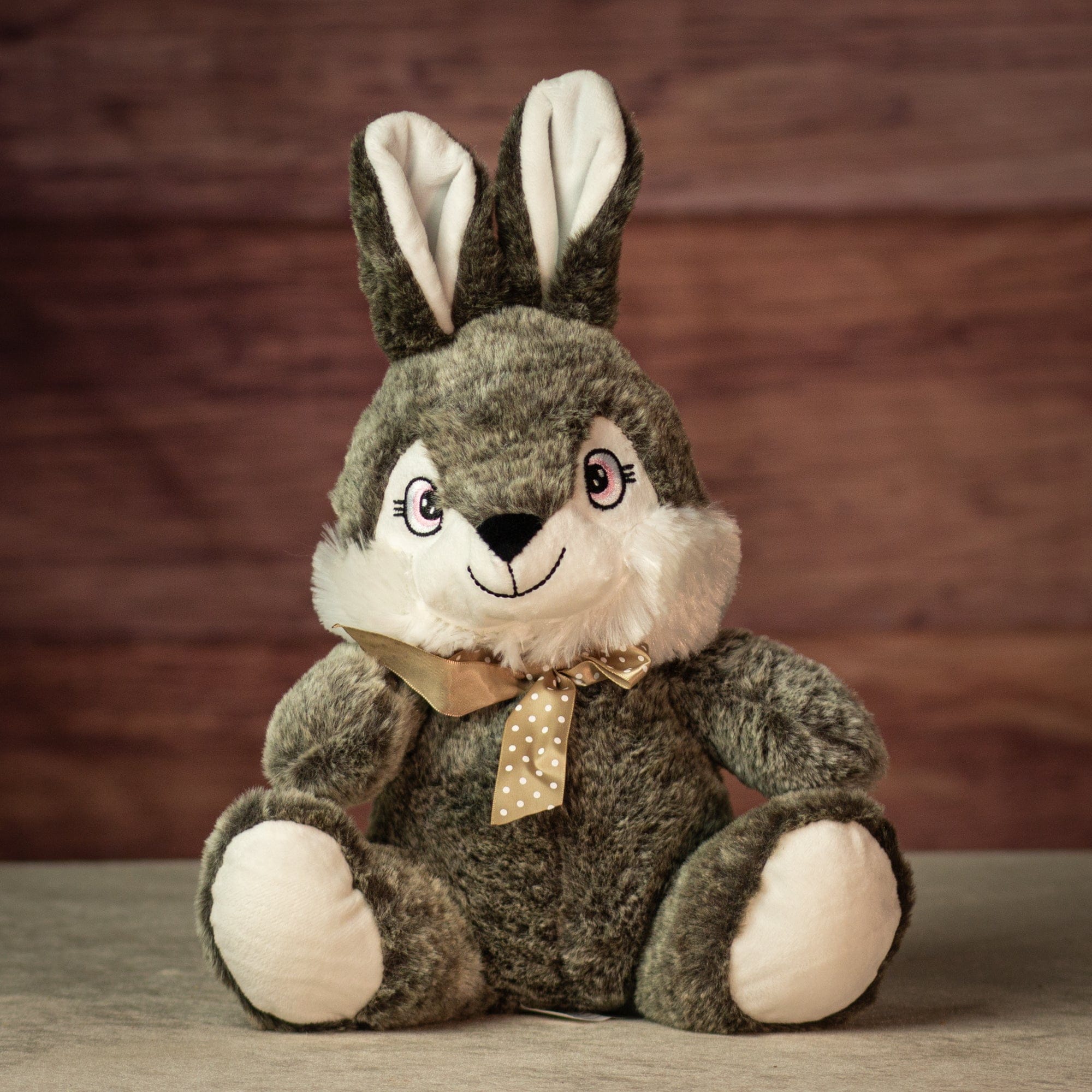 10" Sitting Cocoa & Stone Bunny Duo