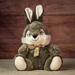 10" Sitting Cocoa & Stone Bunny Duo