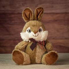 10" Sitting Cocoa & Stone Bunny Duo