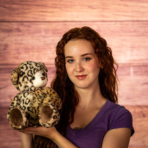 10" Sitting Premium Leopard Print Bear