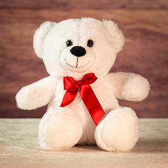 10" Sitting Snowy Sweetheart Bear