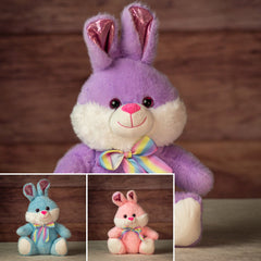 10" Sitting Sweet Stripe Bunny Trio