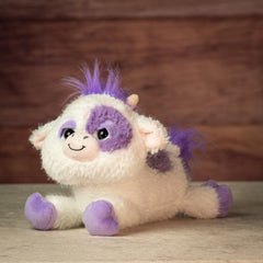 12" Laying Lavender Patch Cow