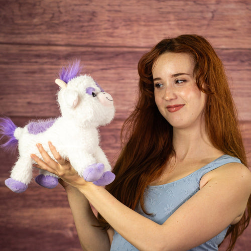 12" Laying Lavender Patch Cow