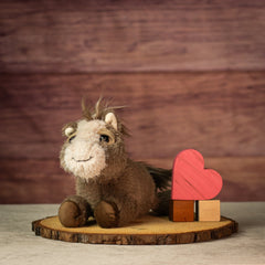 12" Laying Rustic Trail Horse