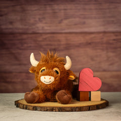 12" Laying Shaggy Highland Cow