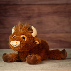 12" Laying Shaggy Highland Cow