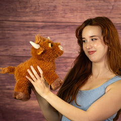 12" Laying Shaggy Highland Cow