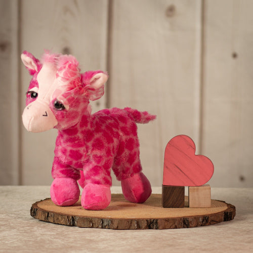 12" Pink Giraffe Plush with Bow