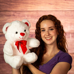 12" Sitting Sweetheart Bow Bear