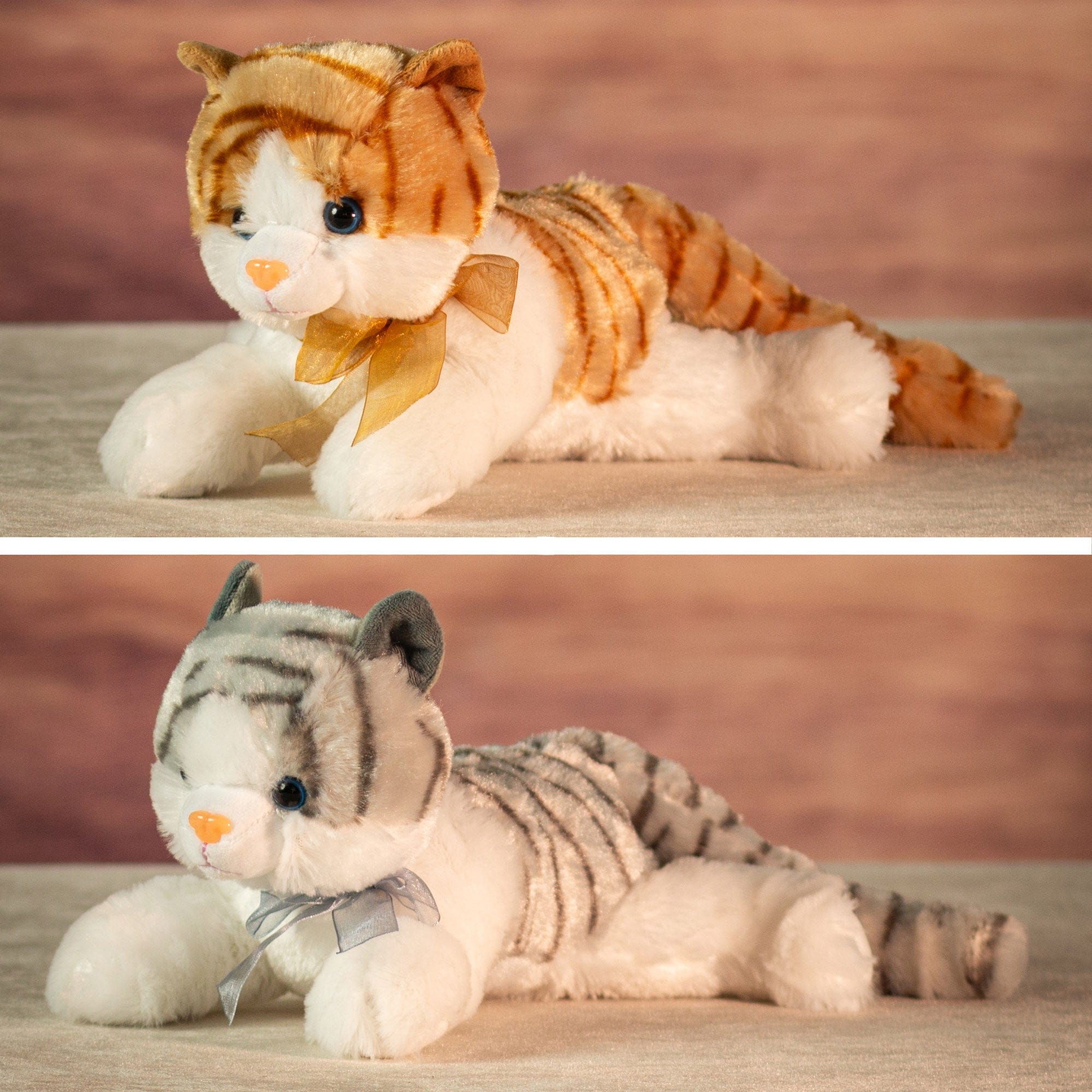 13" Laying Classic Tabby Cats