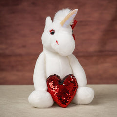 15" Sequin Heart Unicorn Duo