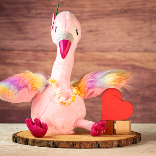 15" Singing Tutti Frutti Flamingo