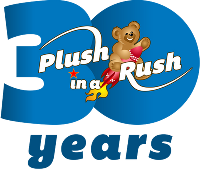 Plush in a Rush - 30 Years Logo