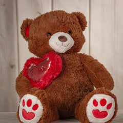 36" Big & Bright Brown with Sparkle Heart