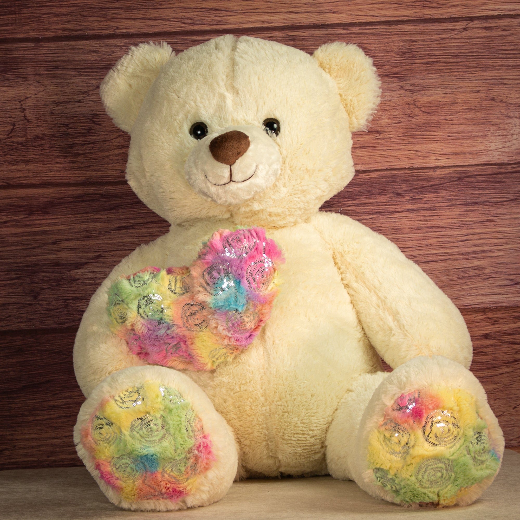 42" Big Rainbow Swirl Bear