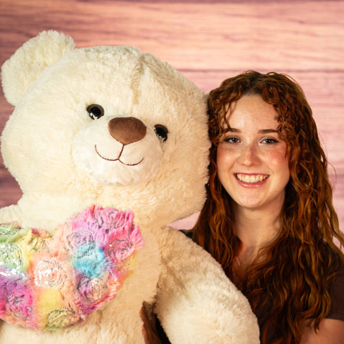 42" Big Rainbow Swirl Bear