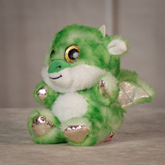 6.5" Dazzle Animal Assortment green dragon with sparkly eyes and transparent detailing