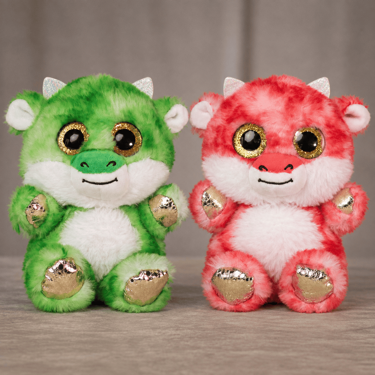 6.5" Dazzle Dragon Assortment with green and red dragons together