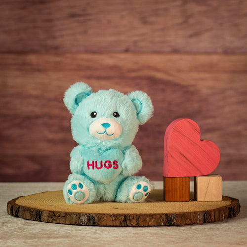 6" Sitting Heart Message Bears