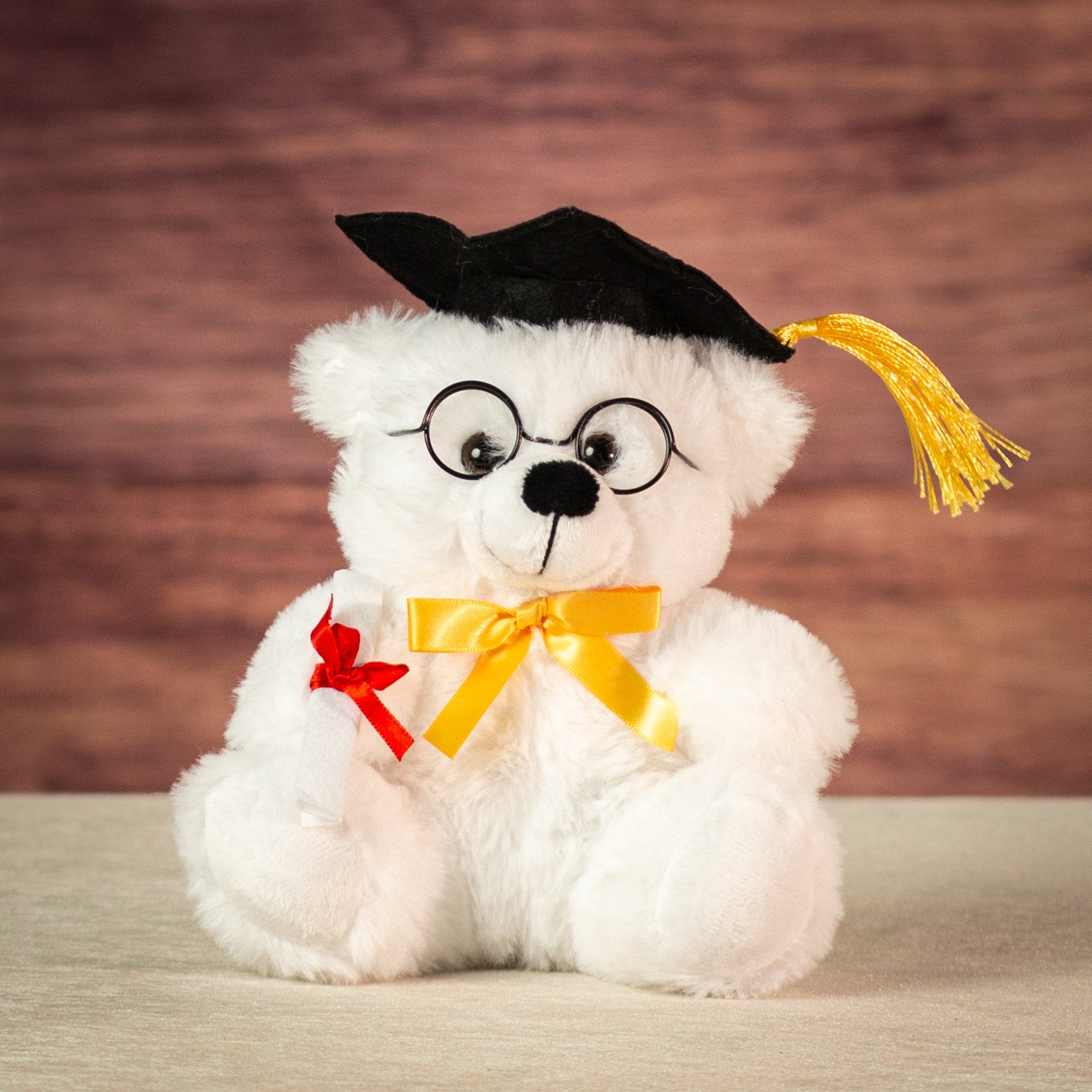 6" Winter White Grad Colorama Bear