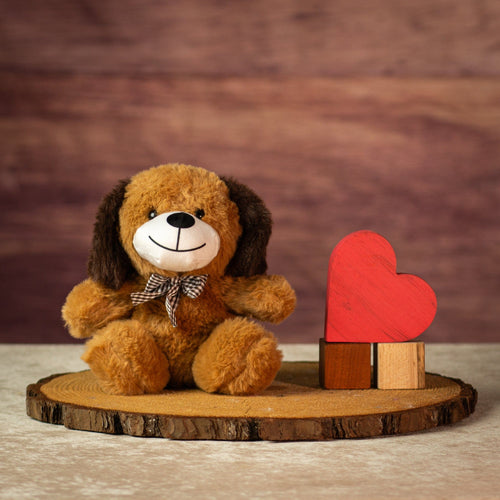 7" Sitting Chestnut Puppy Dog