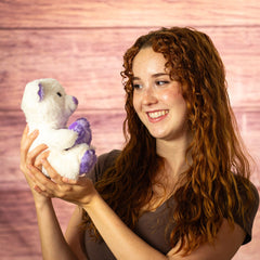 7" Sitting Lavender Rosette Bear