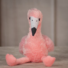stuffed 8" Pink Flamingo with a white beak
