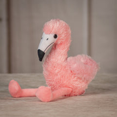 stuffed 8" Pink Flamingo with a white beak
