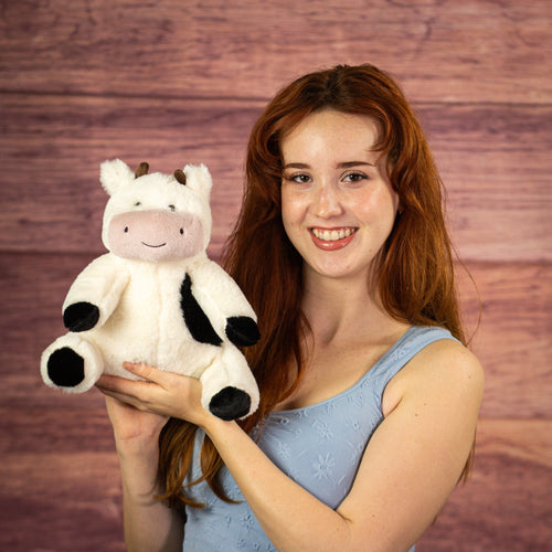 9.5" Sitting Meadow Patch Cow