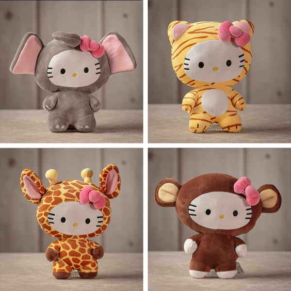 hello kitty in giraffe costume backpack 9" Hello Kitty Costumed Cats – Plush in a Rush
