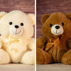 9" Sitting Cream & Cocoa Bears