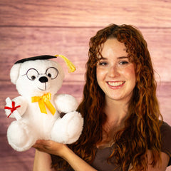 9" Winter White Colorama Grad Bear