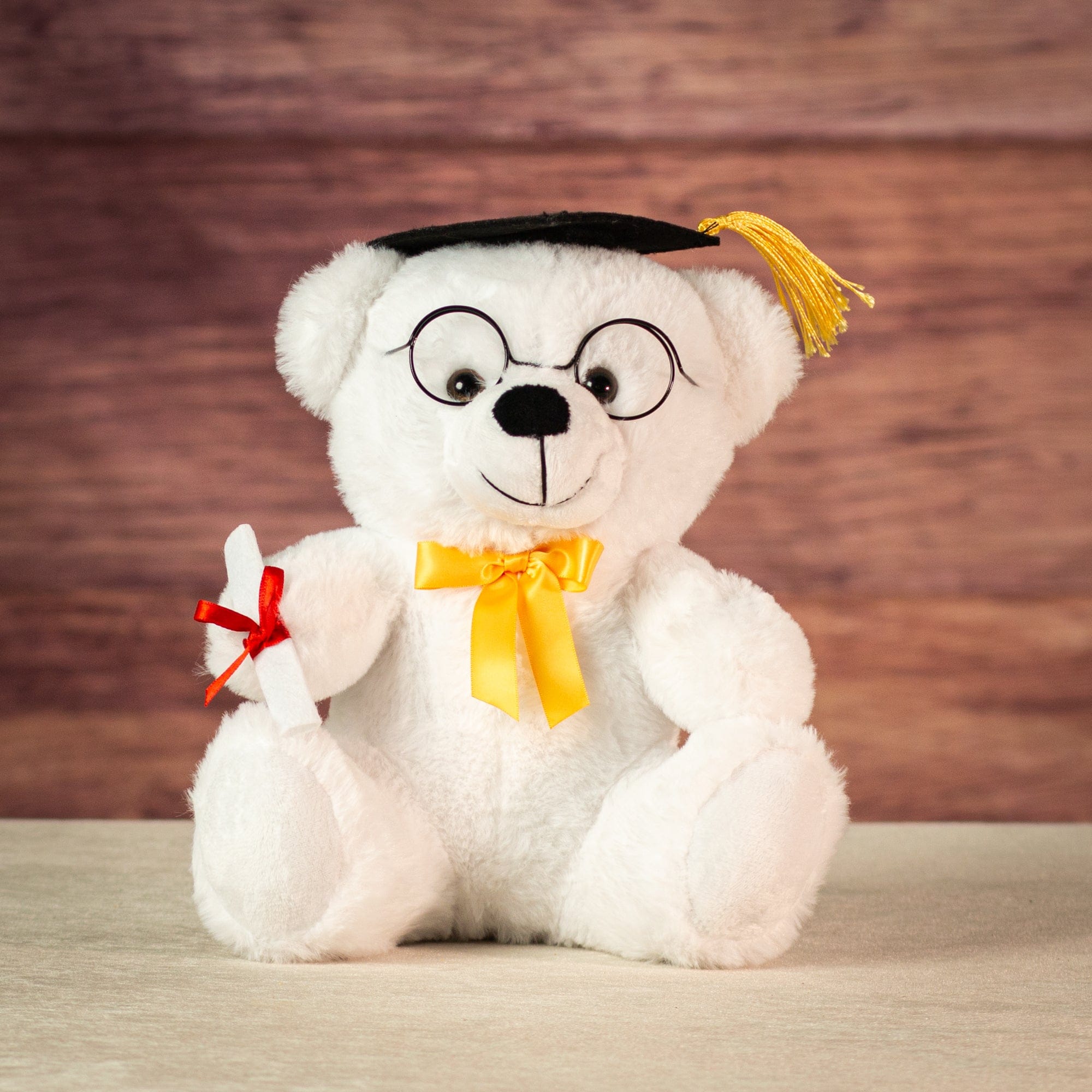 9" Winter White Colorama Grad Bear