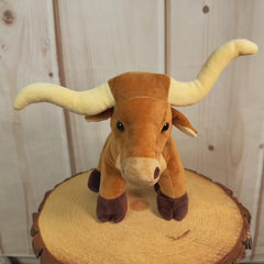 9" Plush Longhorn in brown with cream horns