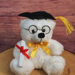 6" Winter White Grad Colorama Bear