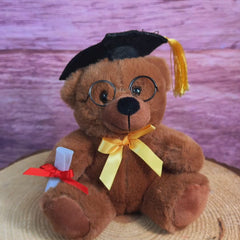 6" Gingerbread Brown Colorama Grad Bear