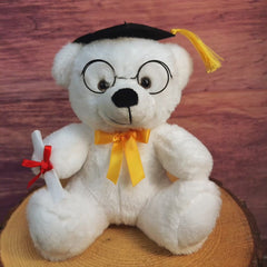 9" Winter White Colorama Grad Bear